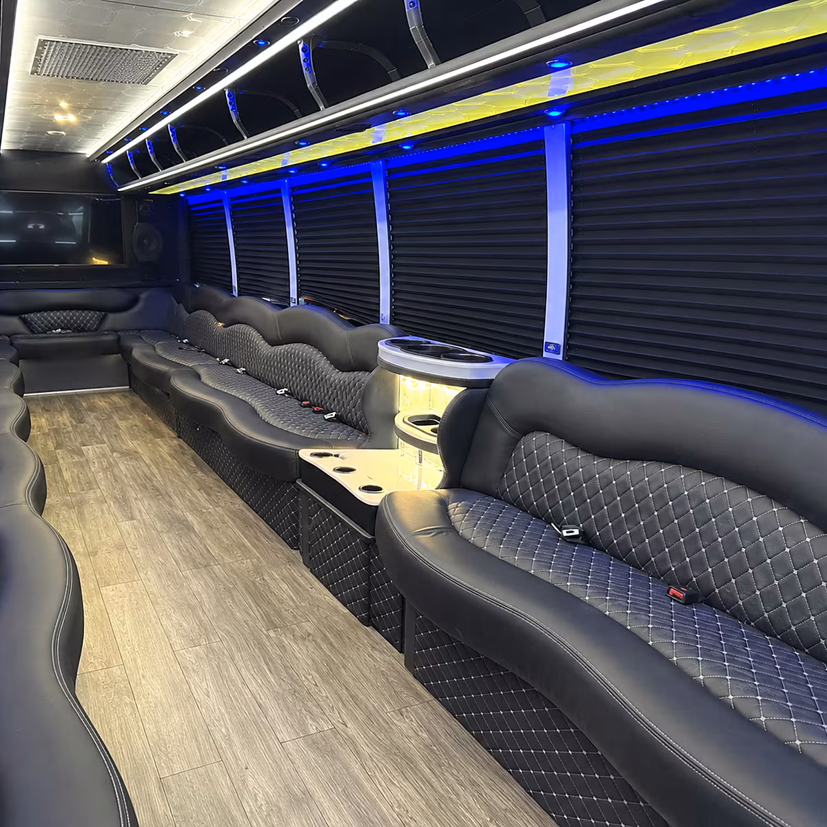 Louisville Bachelor & Bachelorette Transportation party bus interior