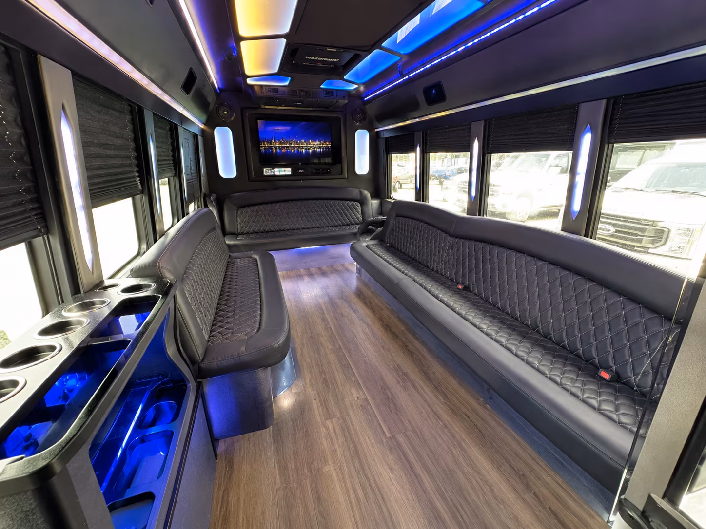 Louisville Birthday, Sweet 16, & Quinceañera Transportation party bus exterior