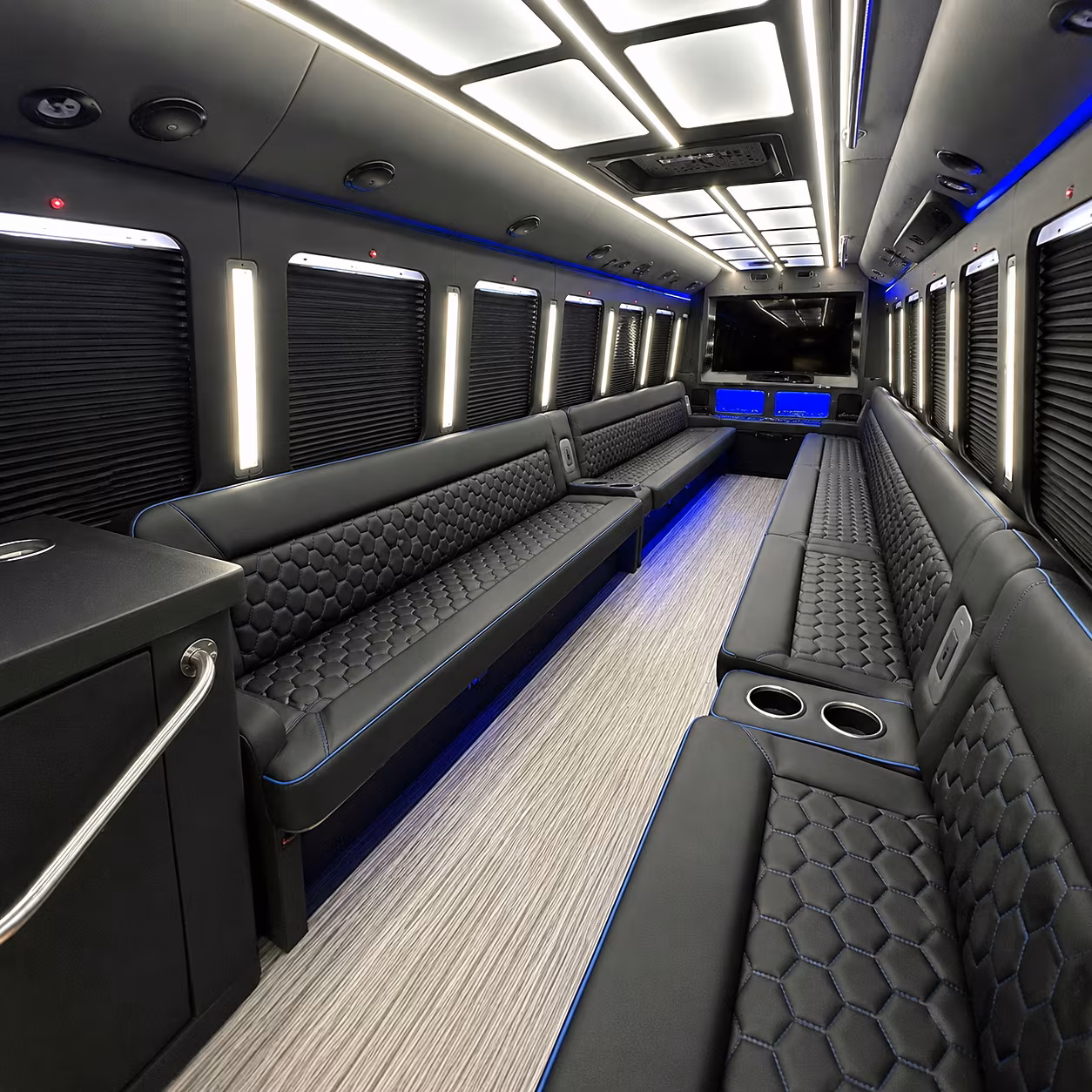 Louisville Sporting Event Transportation party bus interior