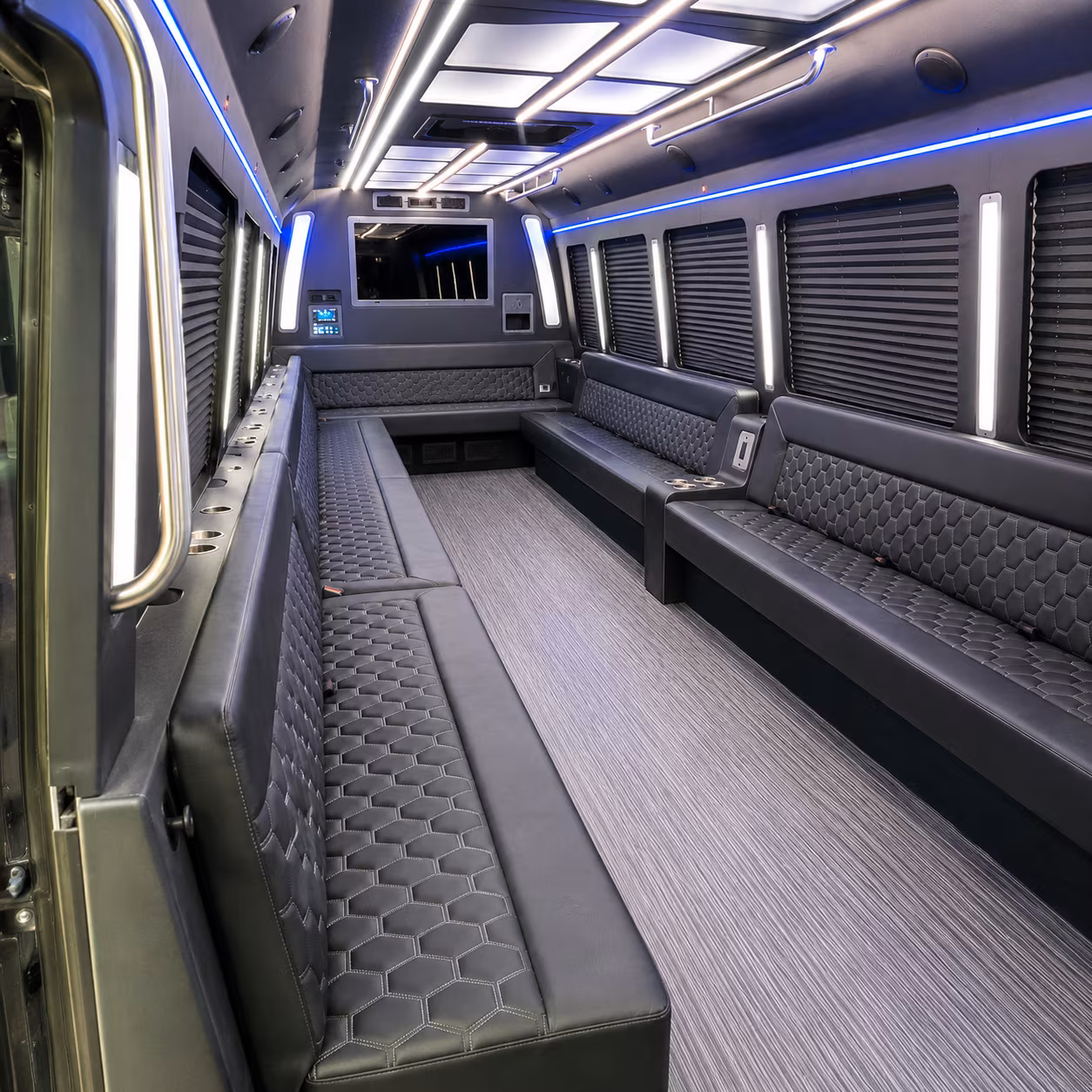 Louisville Sporting Event Transportation party bus interior
